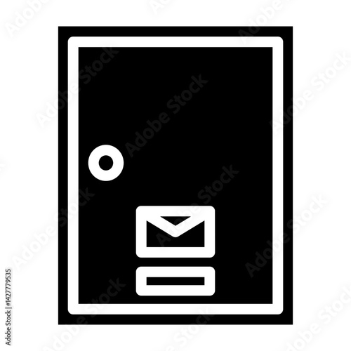 Mail Slot on Door Vector Glyph Icon Design