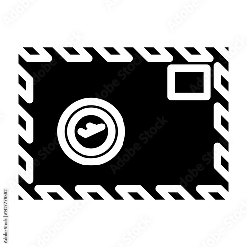 International Mail Envelope Vector Glyph Icon Design
