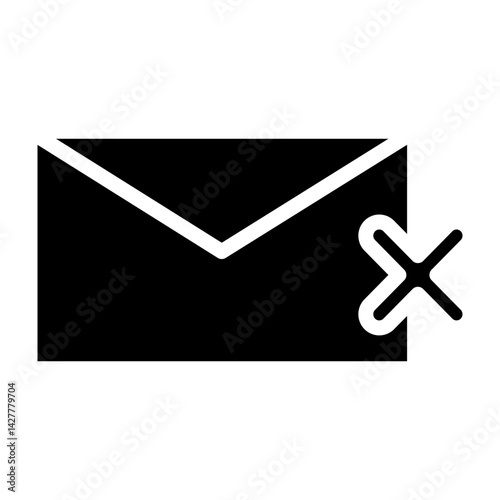 Mail Cancelled Vector Glyph Icon Design