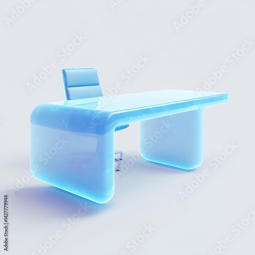 Obraz na płótnie Futuristic office desk with multiple holographic displays w salonie