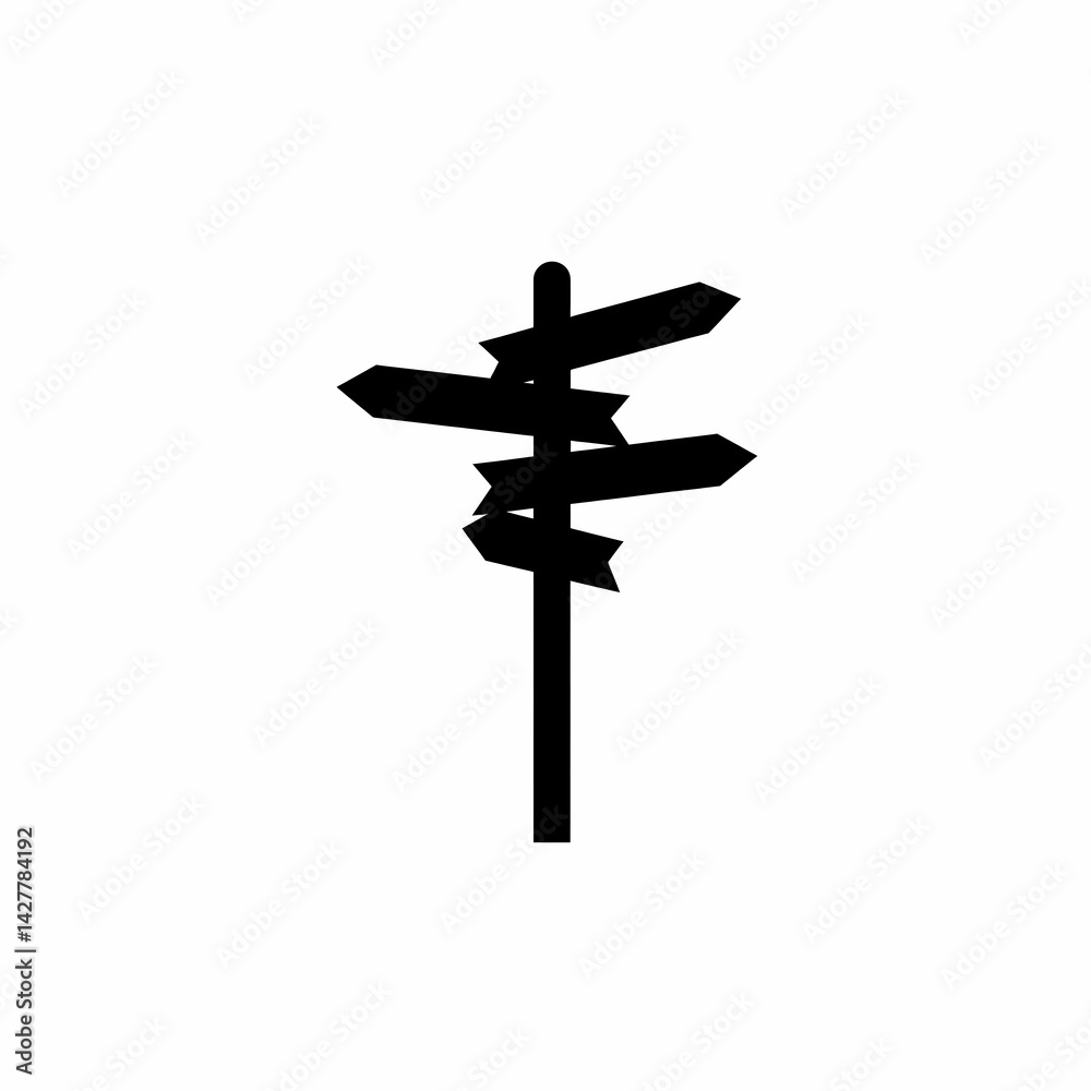A black and white silhouette vector graphic of a sign A black and white silhouette vector graphic of a sign