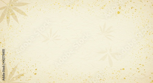 Traditional Japanese Washi Texture with Gold Accents