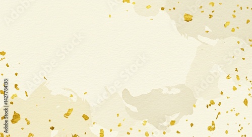 Traditional Japanese Washi Texture with Gold Accents