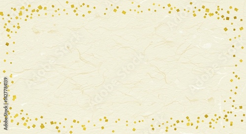 Traditional Japanese Washi Texture with Gold Accents