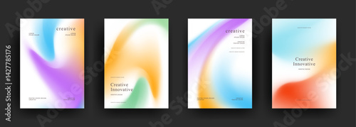 Abstract fluid gradient poster template. trendy Covers Design	