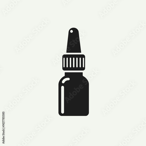very simple flat and single minimalist Nasal Spray Silhouettes in black on a white background