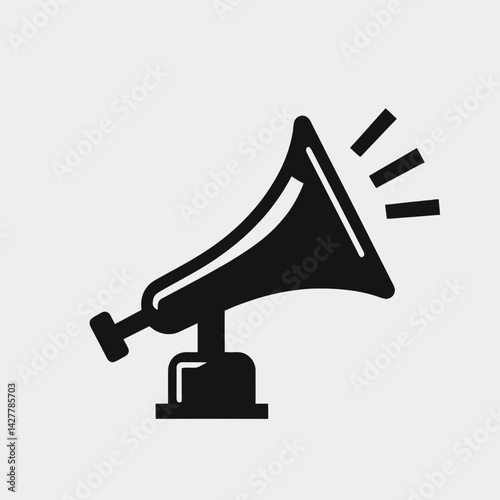 very simple flat and single minimalist Air Horn Pump Silhouettes in black on a white background