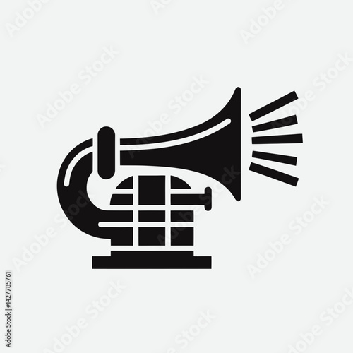 very simple flat and single minimalist Air Horn Pump Silhouettes in black on a white background