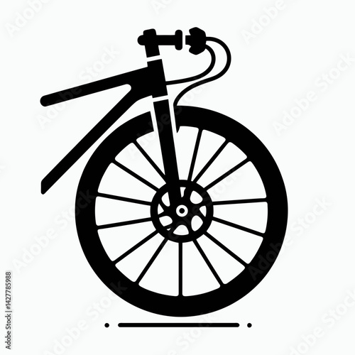very simple flat and single minimalist Bike Brakes Silhouettes in black on a white background