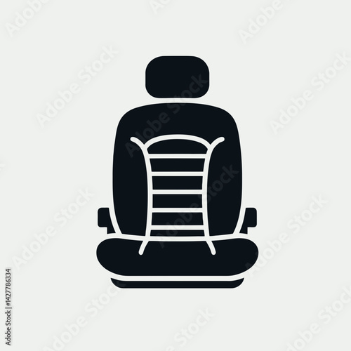 very simple flat and single minimalist Car Seat Silhouettes in black on a white background