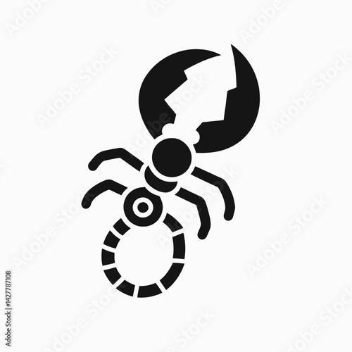 very simple flat and single minimalist Toy Grabber Silhouettes in black on a white background