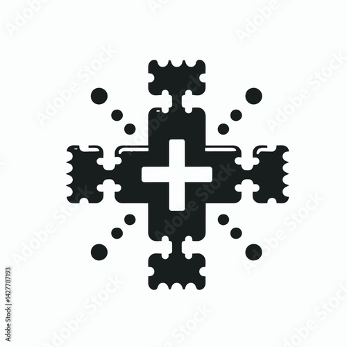 very simple flat and single minimalist Christian Cracker Silhouettes in black on a white background