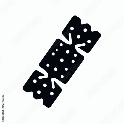 very simple flat and single minimalist Christian Cracker Silhouettes in black on a white background