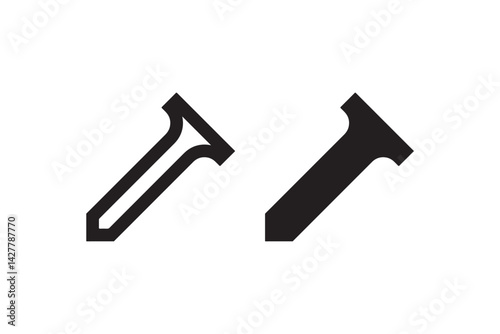 Simple nail icon for construction or carpentry Vector