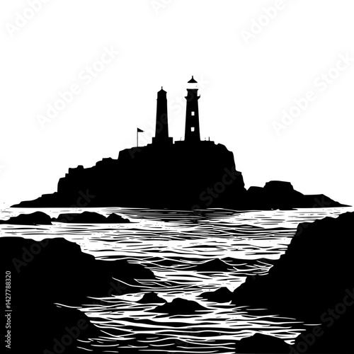 lighthouse on the sea