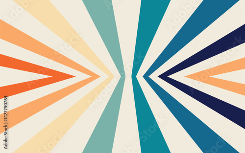 retro vintage multicolor line background
