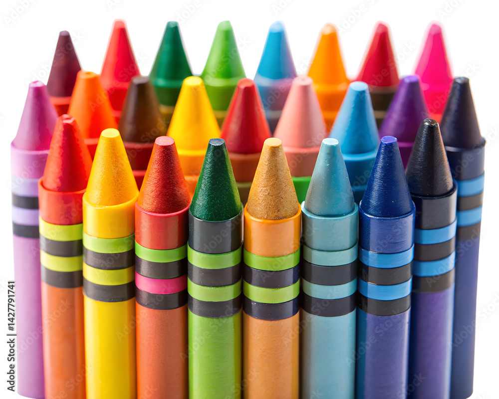 Fototapeta premium Multicolor Crayons Set isolated on transparent background