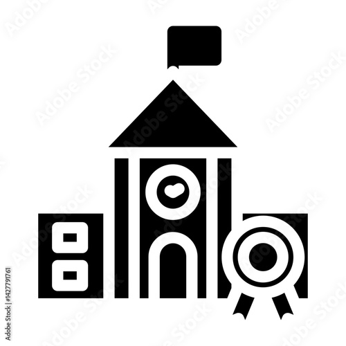 University Ranking Vector Glyph Icon Design
