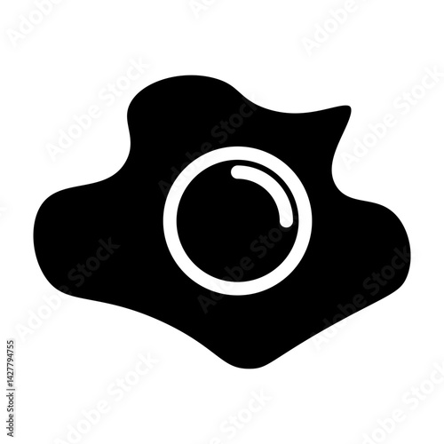 Fried Egg Vector Glyph Icon Design