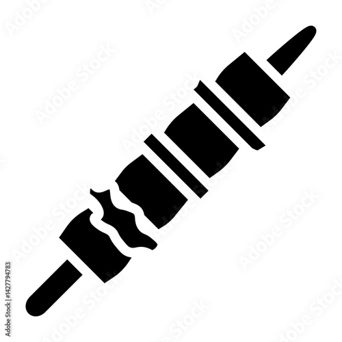 Shashlik Stick Vector Glyph Icon Design
