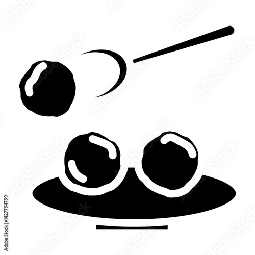 Meatball Vector Glyph Icon Design