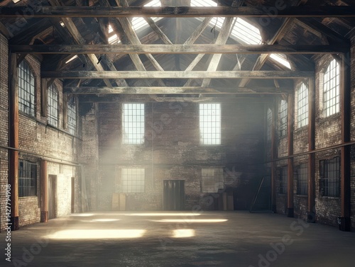 Industrial interior empty warehouse