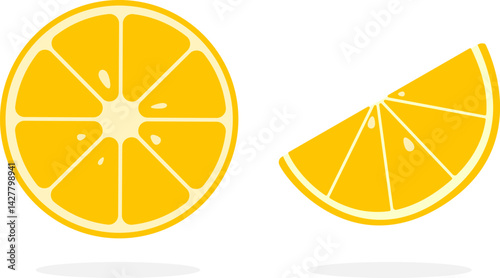 Lemon Slice for Citrus Fruit Design and Fresh Food Illustration