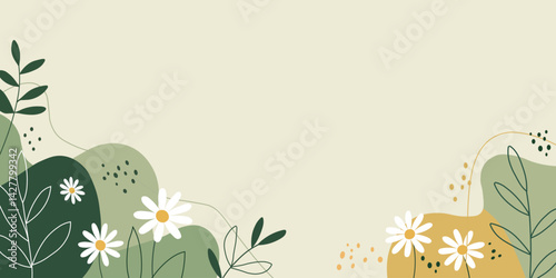 Organic shapes floral design. Pastel organic background for web. Soft organic feel