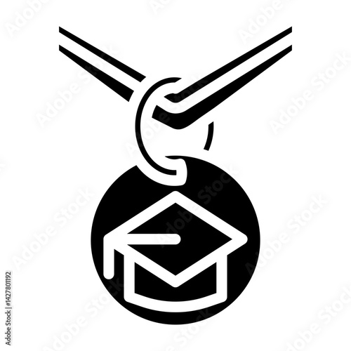 University Medal Vector Glyph Icon Design