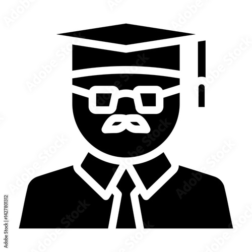 Professor Vector Glyph Icon Design
