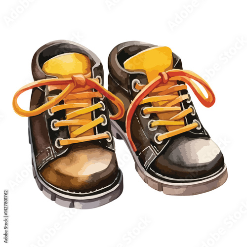 A Black Friday discounts on shoes cute watercolors illustration on white background