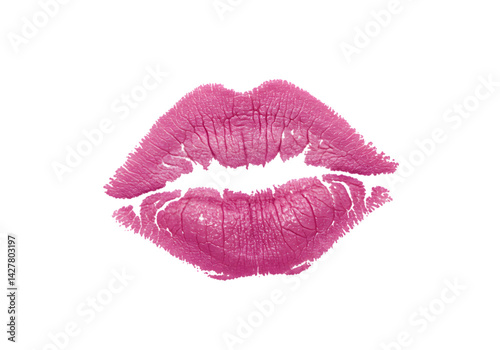 Pink Lipstick Kiss Print: High-Resolution Image for Backgrounds, Textures, and Design transparent background