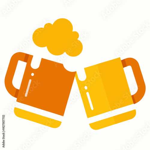 AI vector file of clinking beer mugs on white background – perfect for digital downloads, microstock, and creative graphic design use.







