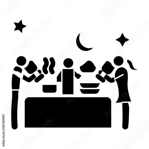 Social Gathering Vector Glyph Icon Design