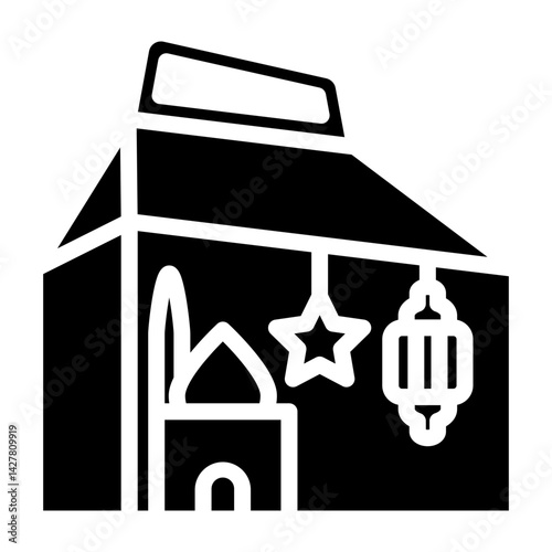 Eid Gift Vector Glyph Icon Design