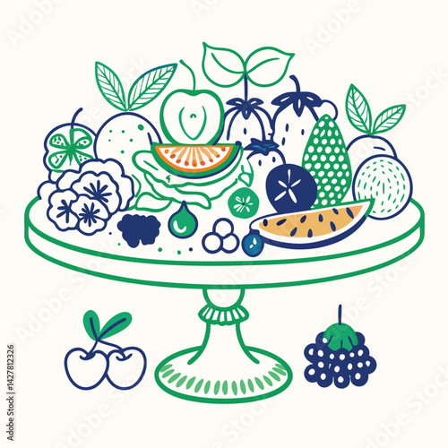 Colorful vegetables and fruits vegan food in rainbow colors Medium pile of assorted fresh and bright fruit Fruits Icons – A huge set includes 78 types of colorful fruits with names. The icons were dra