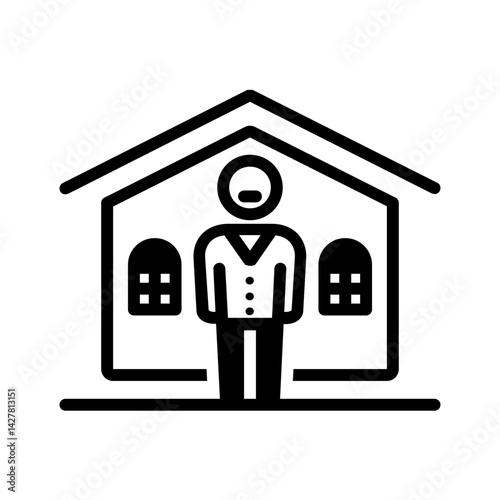Vector solid black icon for Landlord