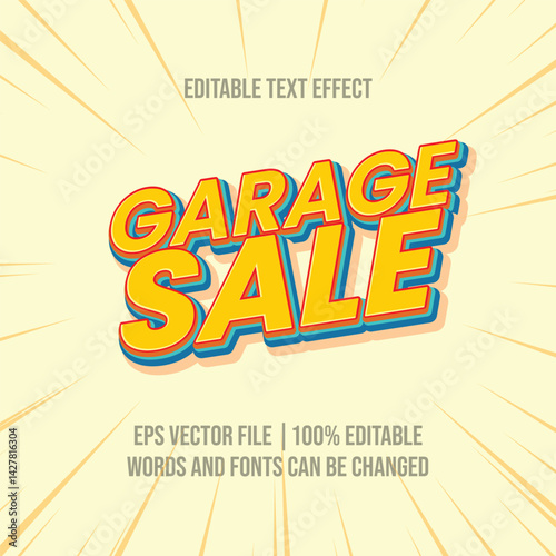 Garage sale text, Editable text effect