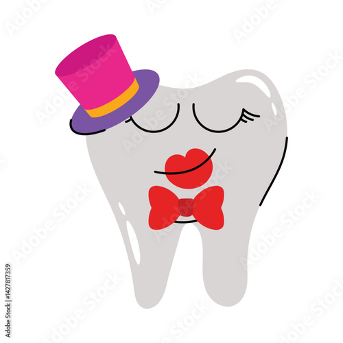 Strong tooth vector Sticker. Eps 10 file