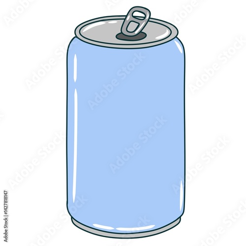 light blue tin can drawing