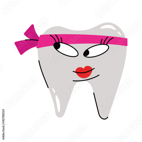 Ninja tooth vector Sticker. Eps 10 