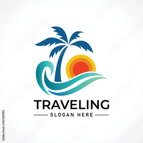 Traveling tour holiday trip summer logo

