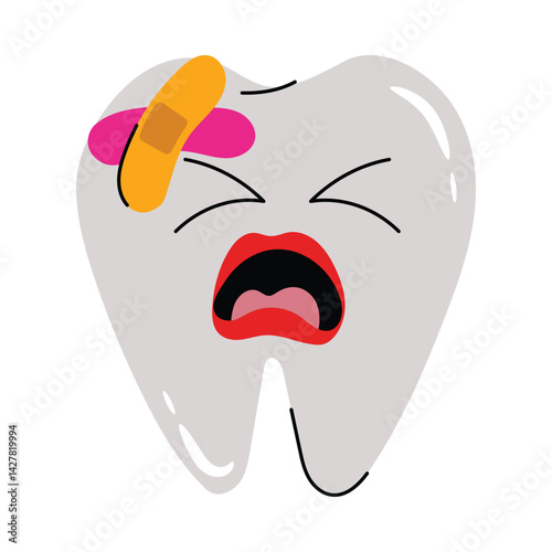 Tooth pain vector Sticker. Eps 10 file