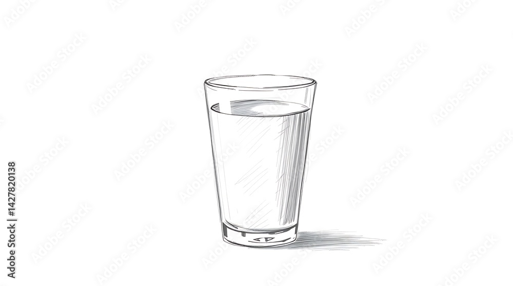 A gentle, soft light hand-drawn sketch of an isolated drink, featuring rough lines, textured pencil strokes, a white background, diffused shadows, and subtle illumination A gentle, soft light hand-drawn sketch of an isolated drink, featuring rough lines, textured pencil strokes, a white background, diffused shadows, and subtle illumination