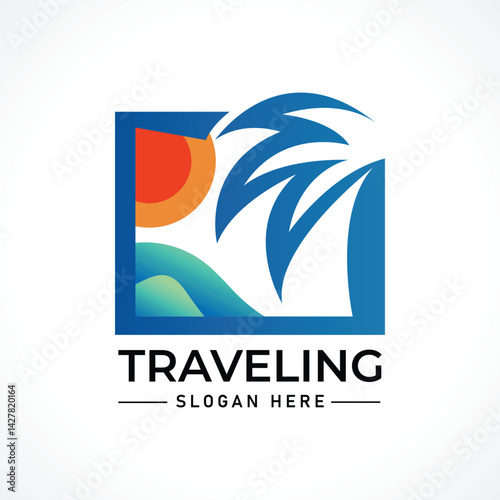 Traveling tour holiday trip summer logo
