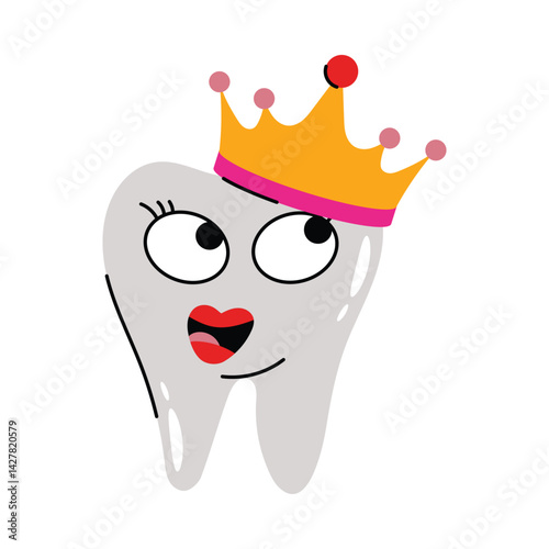 King tooth vector Sticker. Eps 10 file