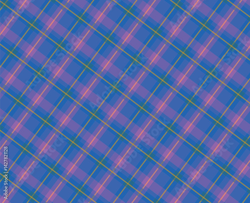 Blue tartan plaid patterns perfectly aligned repeating designs for prints and web backgrounds
