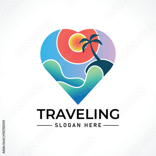 Traveling tour holiday trip summer logo
