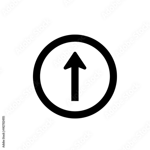 Free Download Arrow Pointing Upward Inside Black Circle Simple Direction Icon - GFXLoad