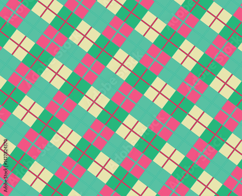 Vibrant tartan plaid patterns perfectly aligned repeating designs for prints and web backgrounds